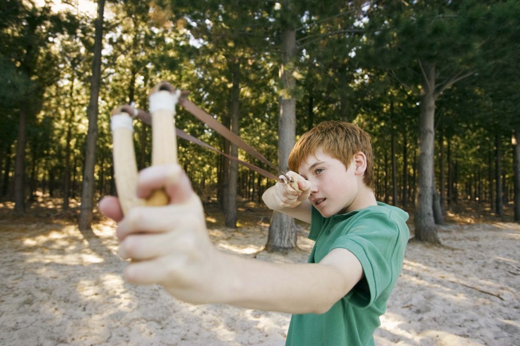 In Horner, it is against the law to use a slingshot unless you are a law enforcement officer.